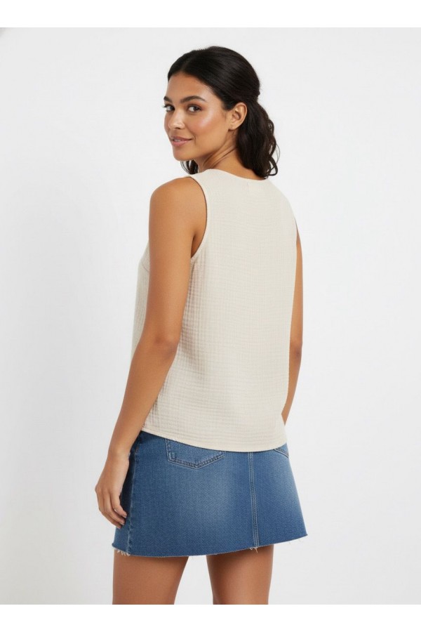 ESİN MÜSLİN BLUZ - BEJ