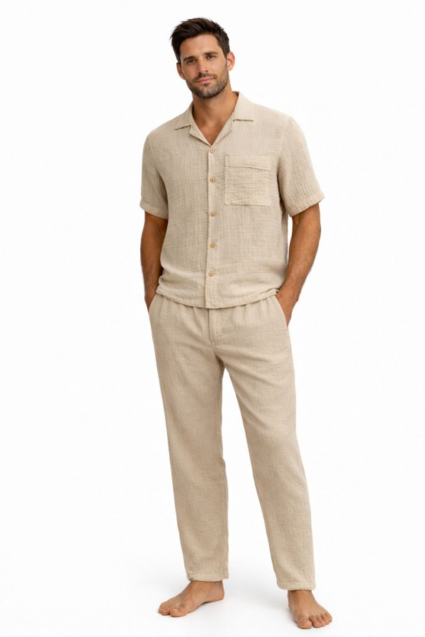 AREN MÜSLİN PANTOLON - BEJ