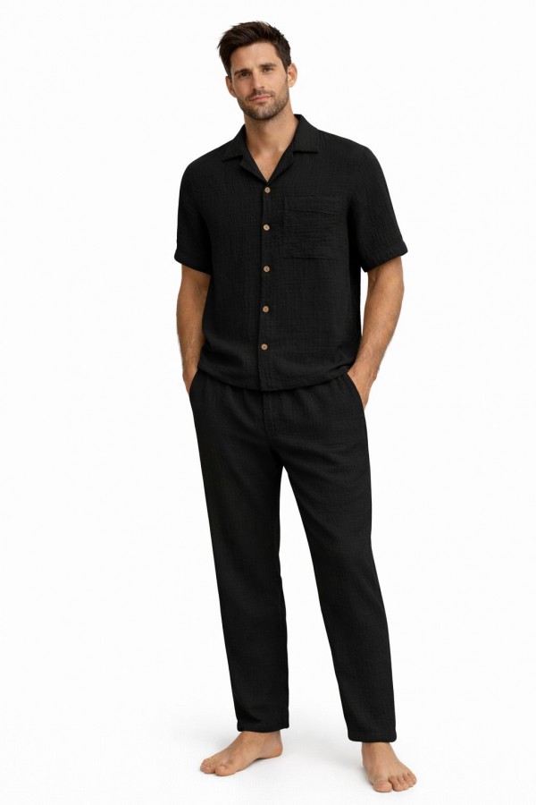 AREN MÜSLİN PANTOLON - SİYAH