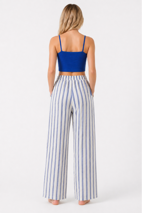 DEMETER PANTOLON - MAVİ ÇİZGİLİ