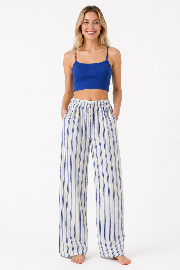 DEMETER PANTOLON - MAVİ ÇİZGİLİ