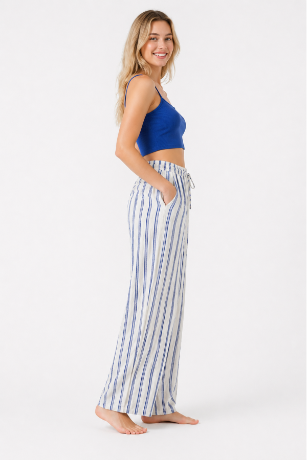 DEMETER PANTOLON - MAVİ ÇİZGİLİ