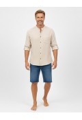 HELİOS HAKİM YAKA UZUN KOL MÜSLİN GÖMLEK - BEJ