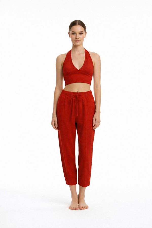 HERMİONE MÜSLİN PANTOLON - KİREMİT