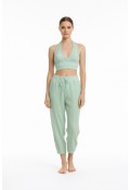 HERMİONE MÜSLİN PANTOLON - MİNT YEŞİLİ