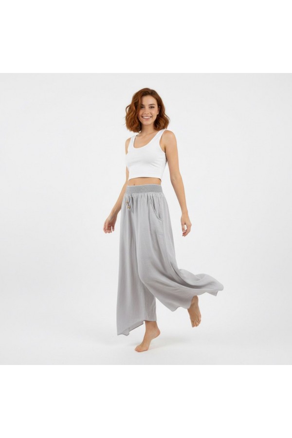 KUMSAL BOL PAÇA PANTOLON - GRİ