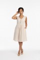 NAZ KOLSUZ KISA ELBİSE - BEJ