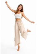 KUMSAL BOL PAÇA PANTOLON - BEJ
