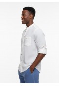 HELİOS HAKİM YAKA UZUN KOL MÜSLİN GÖMLEK - BEYAZ