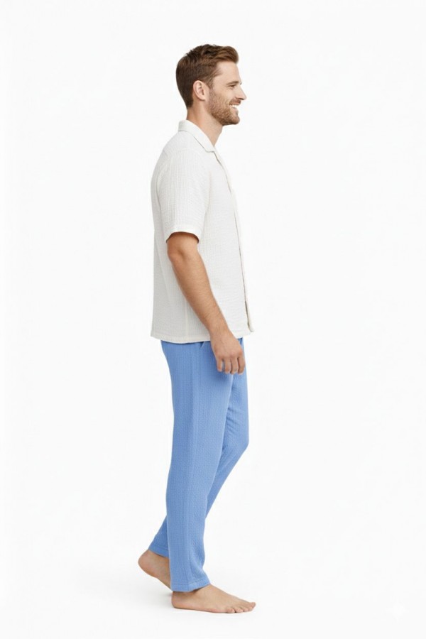 AREN MÜSLİN PANTOLON - MAVİ