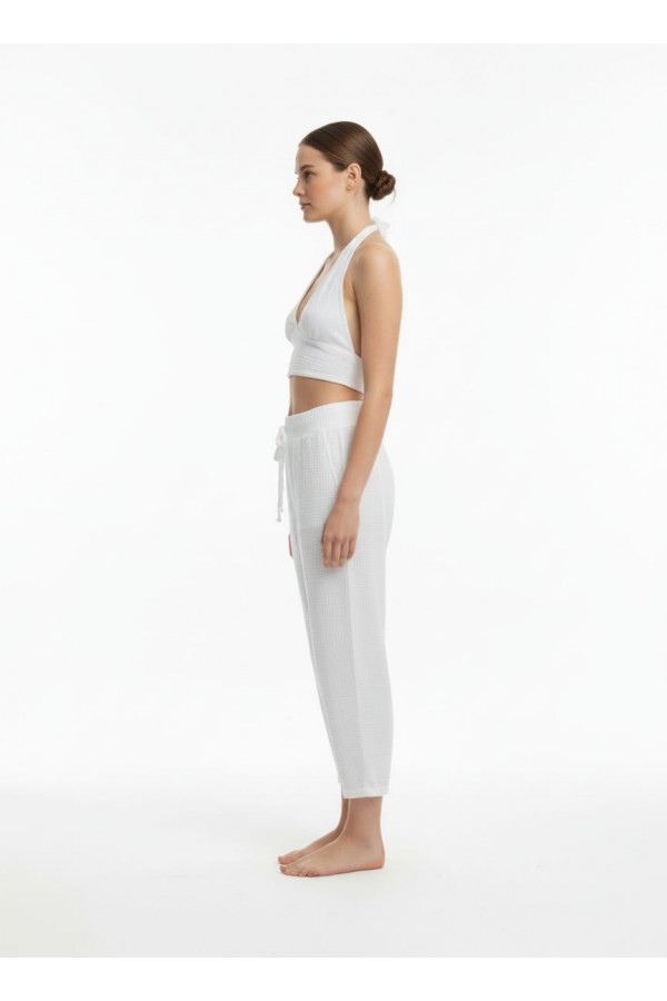 HERMİONE MÜSLİN PANTOLON - BEYAZ