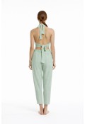 HERMİONE MÜSLİN PANTOLON - MİNT YEŞİLİ