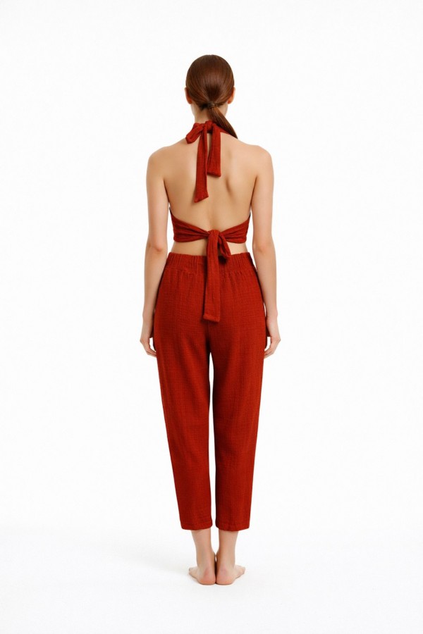 HERMİONE MÜSLİN PANTOLON - KİREMİT