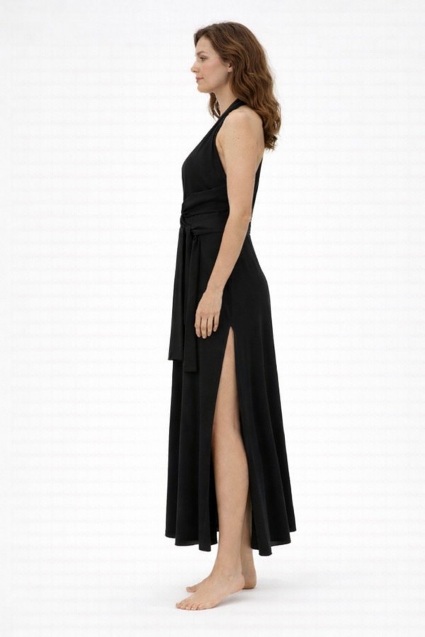 HULDE ELBİSE - SİYAH