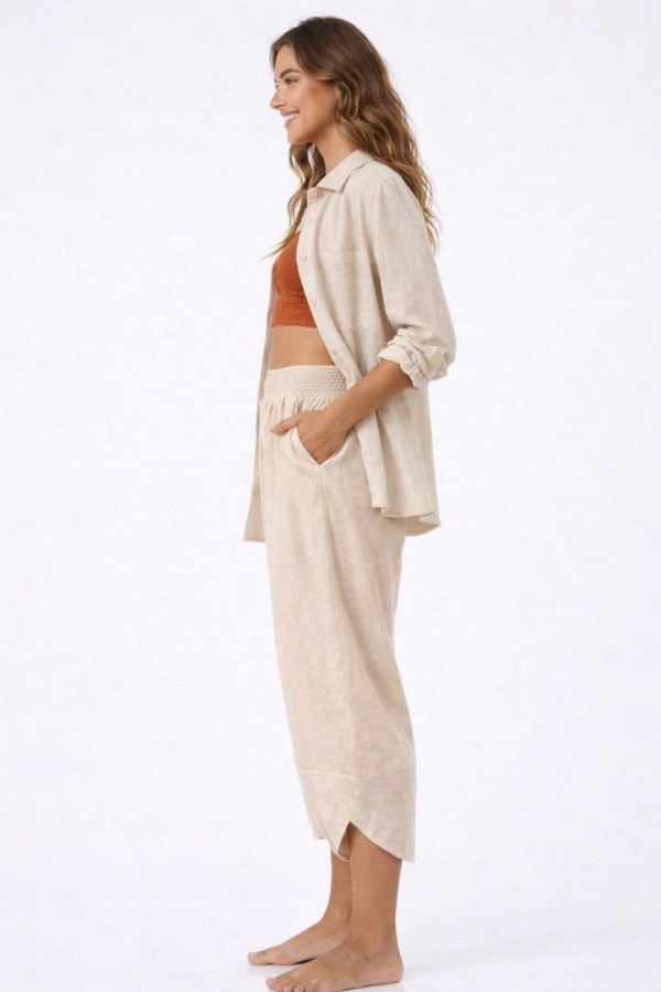 NEMİRA GÖMLEK - BEJ