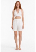 İPEK MÜSLİN ŞORT - BEYAZ