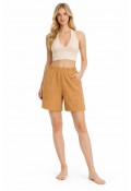 İPEK MÜSLİN ŞORT - CAMEL